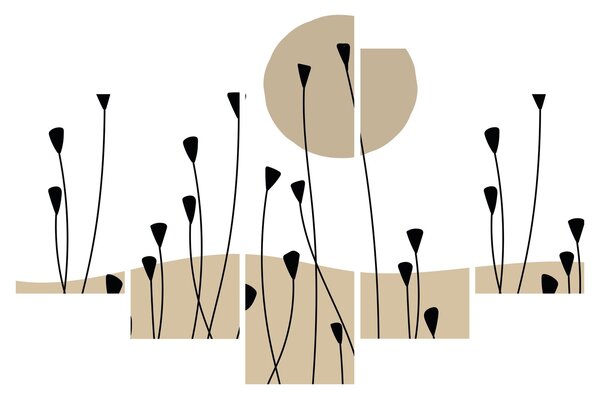 Kép - Grafikus rét N⁰2 (150x105 cm)