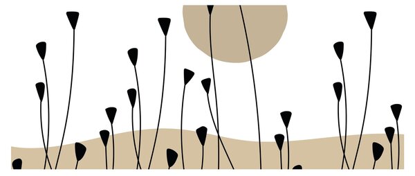 Kép - Grafikus rét N⁰2 (120x50 cm)