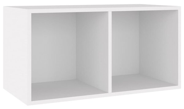 Fehér szerelt fa lemeztároló doboz 71 x 34 x 36 cm
