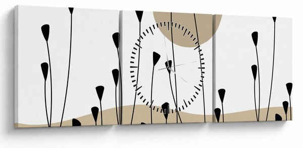 Kép - Grafikus rét N⁰2 (órával) (90x30 cm)