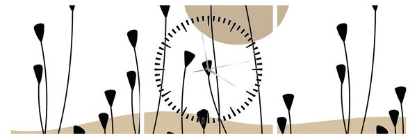 Kép - Grafikus rét N⁰2 (órával) (90x30 cm)