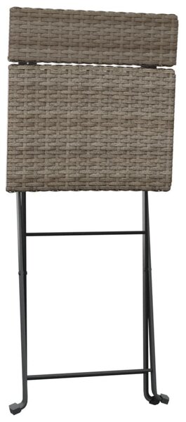 4 db szürke polyrattan összecsukható bisztrószék