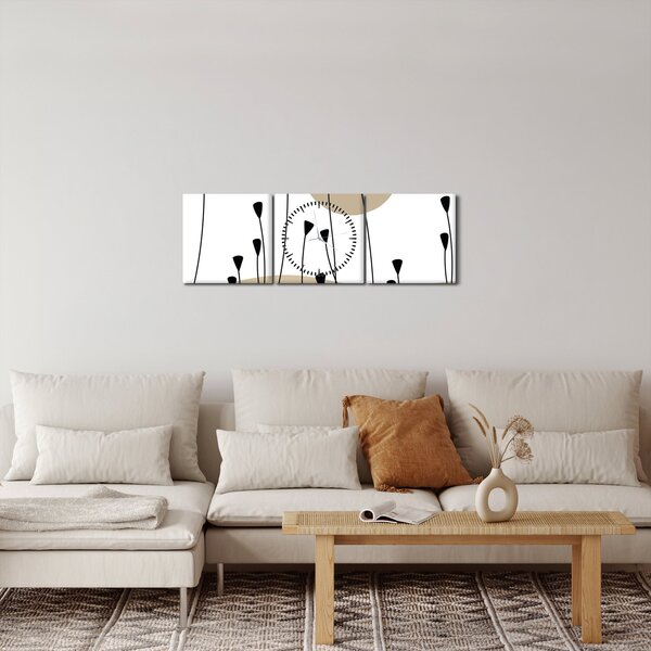 Kép - Grafikus rét N⁰2 (órával) (90x30 cm)