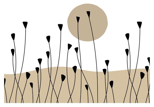 Üveg kép - Grafikus rét N⁰2 (70x50 cm)