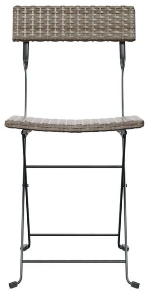 4 db szürke polyrattan összecsukható bisztrószék