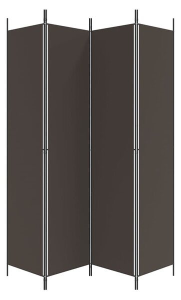 4 paneles barna szövet paraván 200x220 cm
