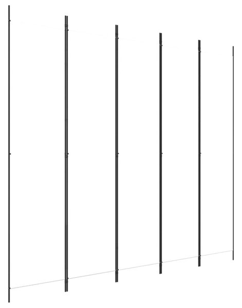 Fehér 5 paneles paraván 250x220 cm szövet