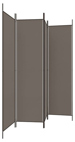 4 paneles antracitszürke szövet térelválasztó 200x200 cm
