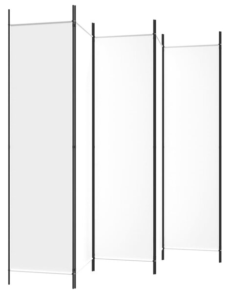 6 paneles fehér szövet térelválasztó 300x200 cm