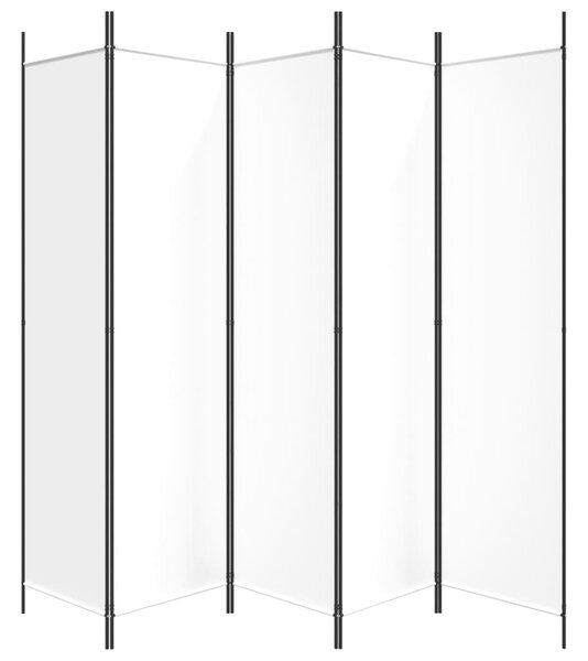 Fehér 5 paneles paraván 250x200 cm szövet