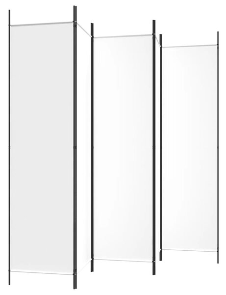 Fehér 5 paneles paraván 250x200 cm szövet