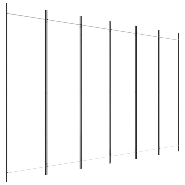 6 paneles fehér szövet térelválasztó 300x200 cm