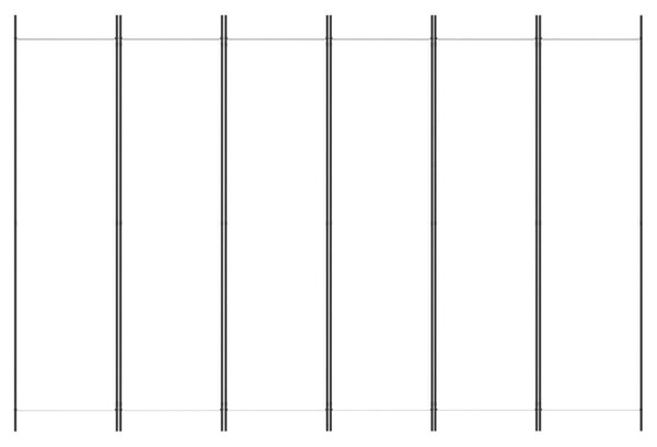 6 paneles fehér szövet térelválasztó 300x200 cm