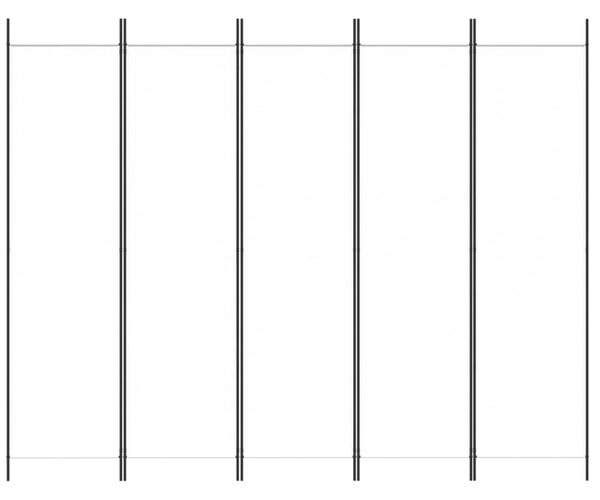 Fehér 5 paneles paraván 250x200 cm szövet