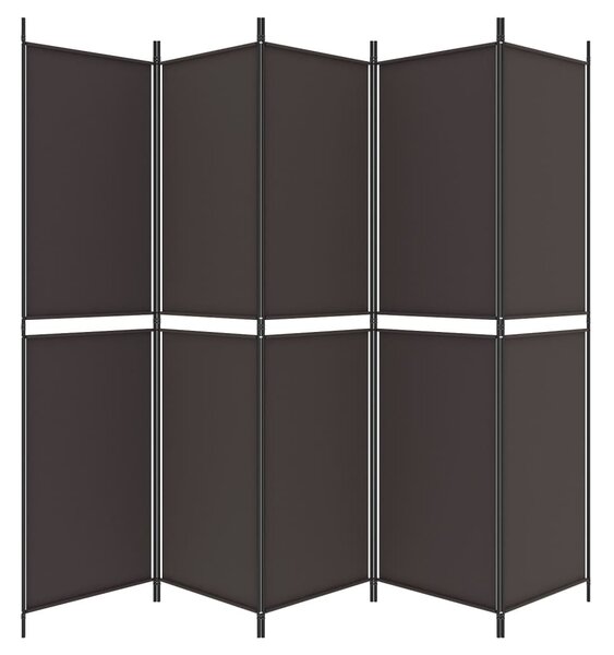 5 paneles barna szövet paraván 250x200 cm