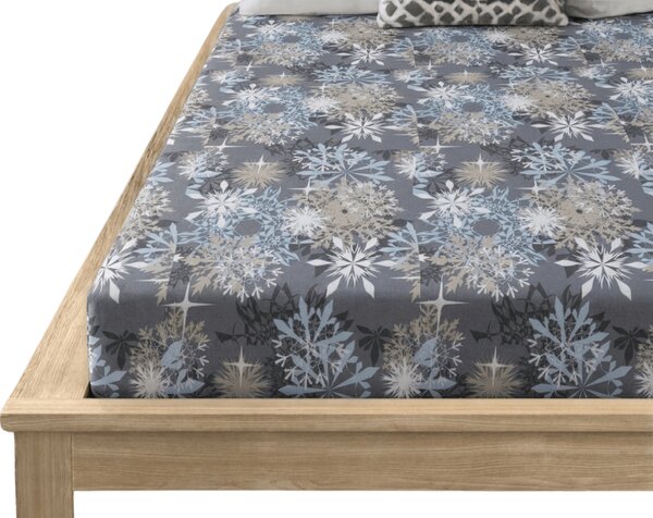 Mikroszálas lepedő SNOWFLAKE kékesszürke 90x200 cm