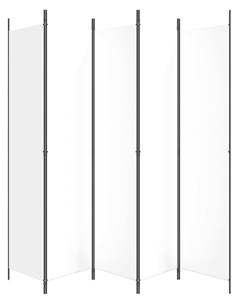 Fehér 5 paneles paraván 250x220 cm szövet