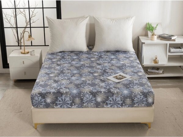 Mikroszálas lepedő SNOWFLAKE kékesszürke 90x200 cm