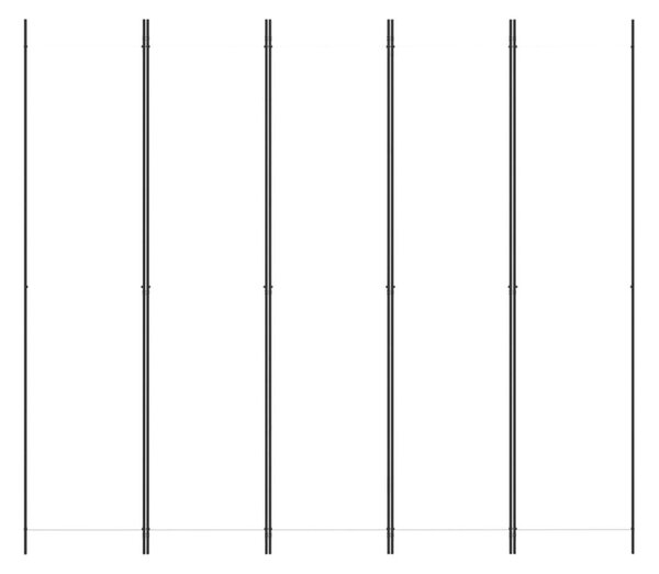 Fehér 5 paneles paraván 250x220 cm szövet