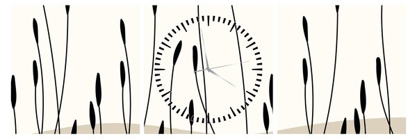 Kép - Grafikus rét N⁰3 (órával) (90x30 cm)