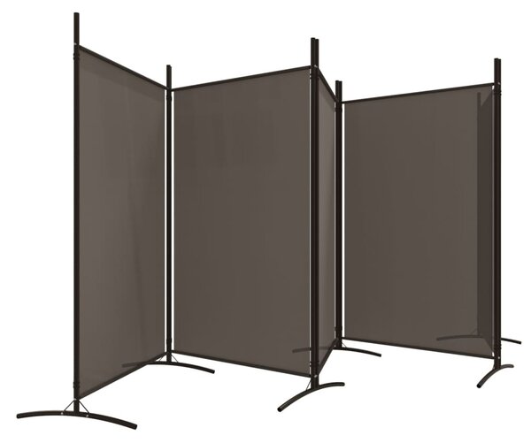 5 paneles antracitszürke szövet térelválasztó 433x180 cm