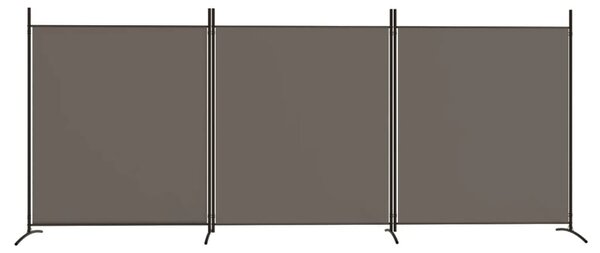 3 paneles antracitszürke szövet térelválasztó 525x180 cm