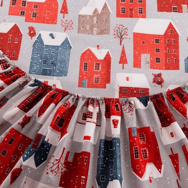 Mikroszálas lepedő WINTER COTTAGE szürke 90x200 cm