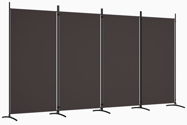4 paneles barna szövet térelválasztó 346x180 cm
