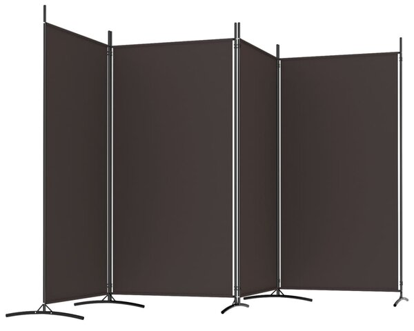 4 paneles barna szövet térelválasztó 346x180 cm