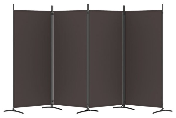 4 paneles barna szövet térelválasztó 346x180 cm