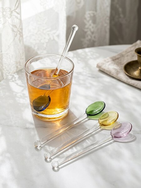 Sinsay - Színes üveg kiskanál készlet 4 pack - clear