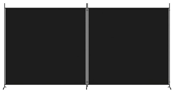 2 paneles fekete szövet térelválasztó 348 x 180 cm