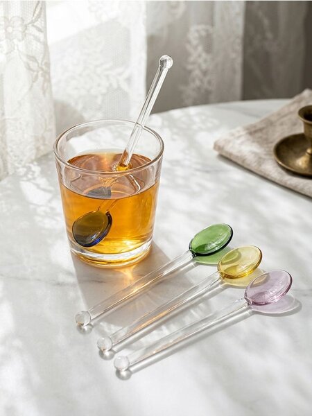 Sinsay - Színes üveg kiskanál készlet 4 pack - clear