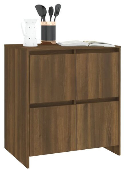 2 db barna tölgyszínű forgácslap tálalószekrény 70 x 41 x 75 cm