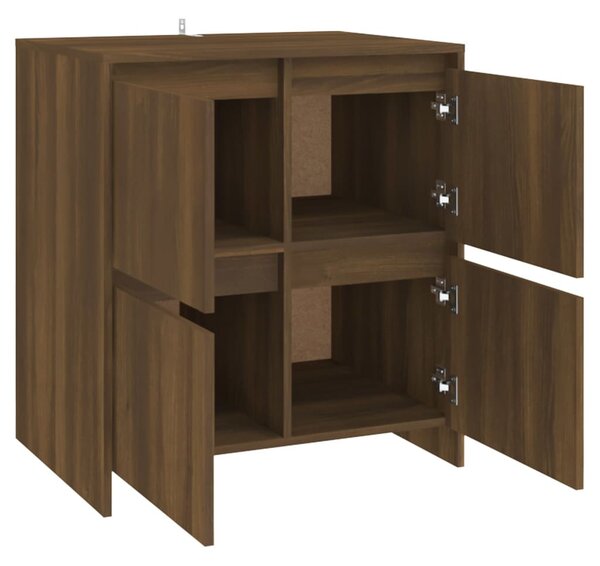 2 db barna tölgyszínű forgácslap tálalószekrény 70 x 41 x 75 cm