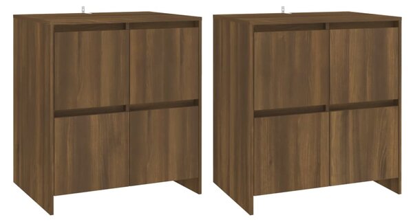 2 db barna tölgyszínű forgácslap tálalószekrény 70 x 41 x 75 cm