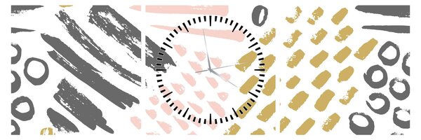 Kép - Absztrakt stroke-ok (órával) (90x30 cm)
