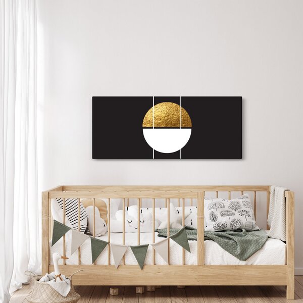 Kép - Absztrakció arany és fekete N⁰1 (120x50 cm)