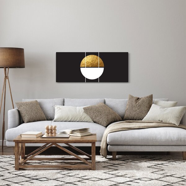 Kép - Absztrakció arany és fekete N⁰1 (120x50 cm)