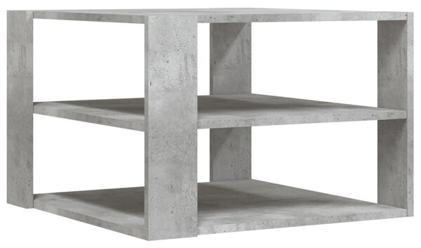 Betonszürke szerelt fa dohányzóasztal 59,5 x 59,5 x 40 cm