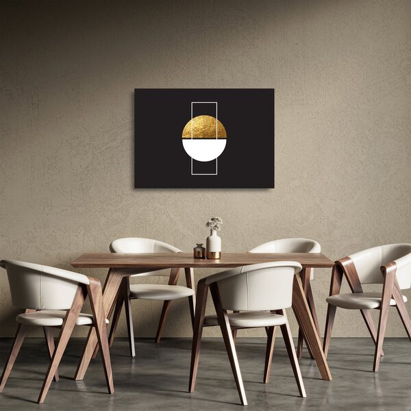 Üveg kép - Absztrakció arany és fekete N⁰1 (70x50 cm)