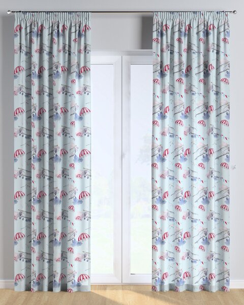 Függöny ráncolóval termék színe kék szövet mintás