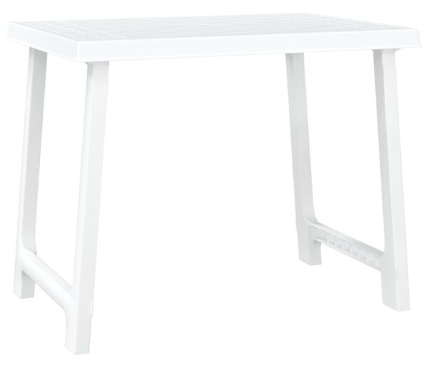 Fehér fa hatású PP kempingasztal 79x56x64 cm