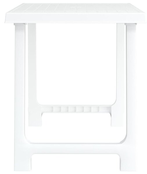 Fehér fa hatású PP kempingasztal 79x56x64 cm