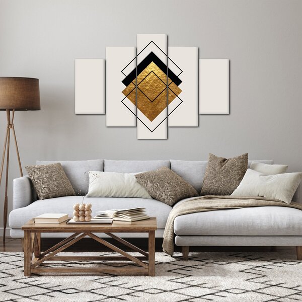 Kép - Absztrakció arany és fehér N⁰1 (150x105 cm)