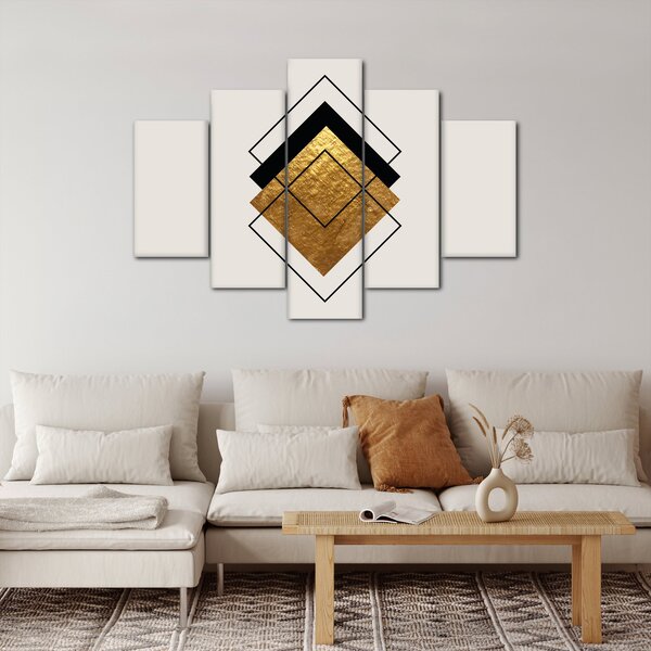 Kép - Absztrakció arany és fehér N⁰1 (150x105 cm)