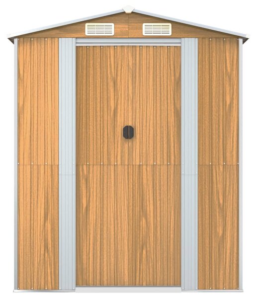 Világosbarna horganyzott acél kerti fészer 192x606x223 cm