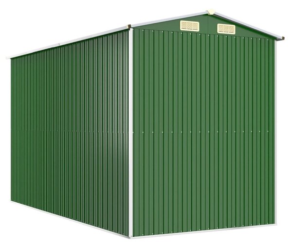 Zöld horganyzott acél kerti fészer 192x357x223 cm