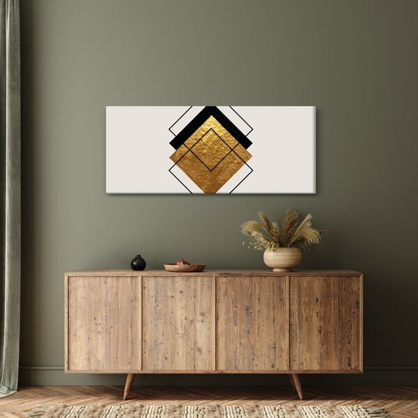 Kép - Absztrakció arany és fehér N⁰1 (120x50 cm)