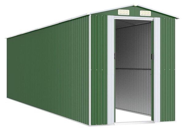 Zöld horganyzott acél kerti fészer 192x772x223 cm